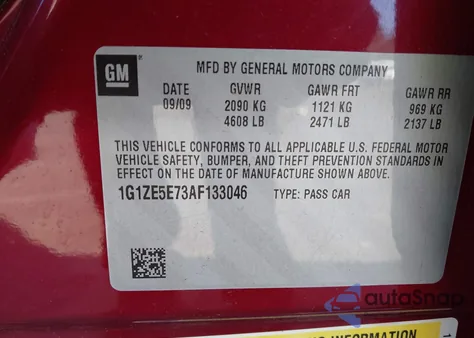 2010 Chevrolet Malibu Ltz из США, поврежденный, VIN 1G1ZE5E73AF133046